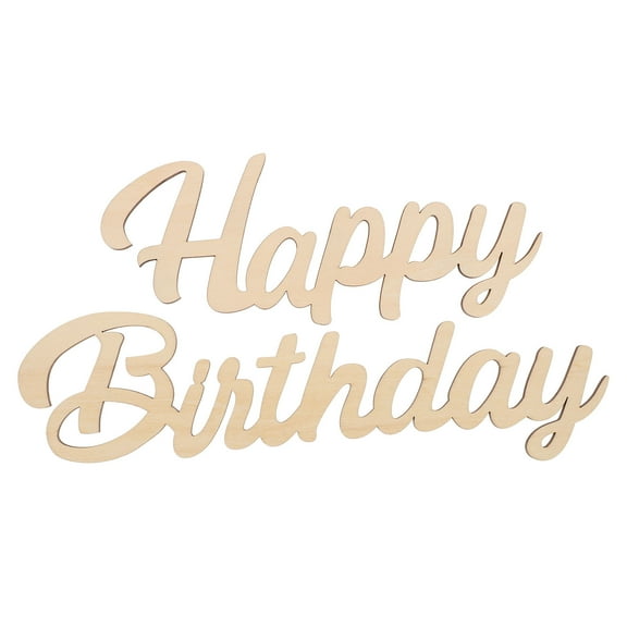 Wooden Birthday Sign Happy Hanging Wall Emblems Decor Listing Card Letter Cutout