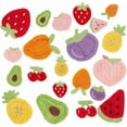 thumbnail image 1 of 42 parches termoadhesivos de frutas con temática de frutas y verduras, como melocotón, fresa, cereza, sandía, zanahoria y berenjena, bordados., 1 of 5