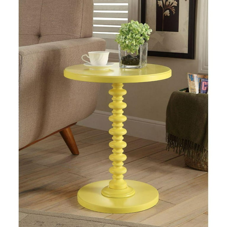 Yellow Solid Wooden Spindle Side Table Yellow Solid Wooden Spindle Side Table