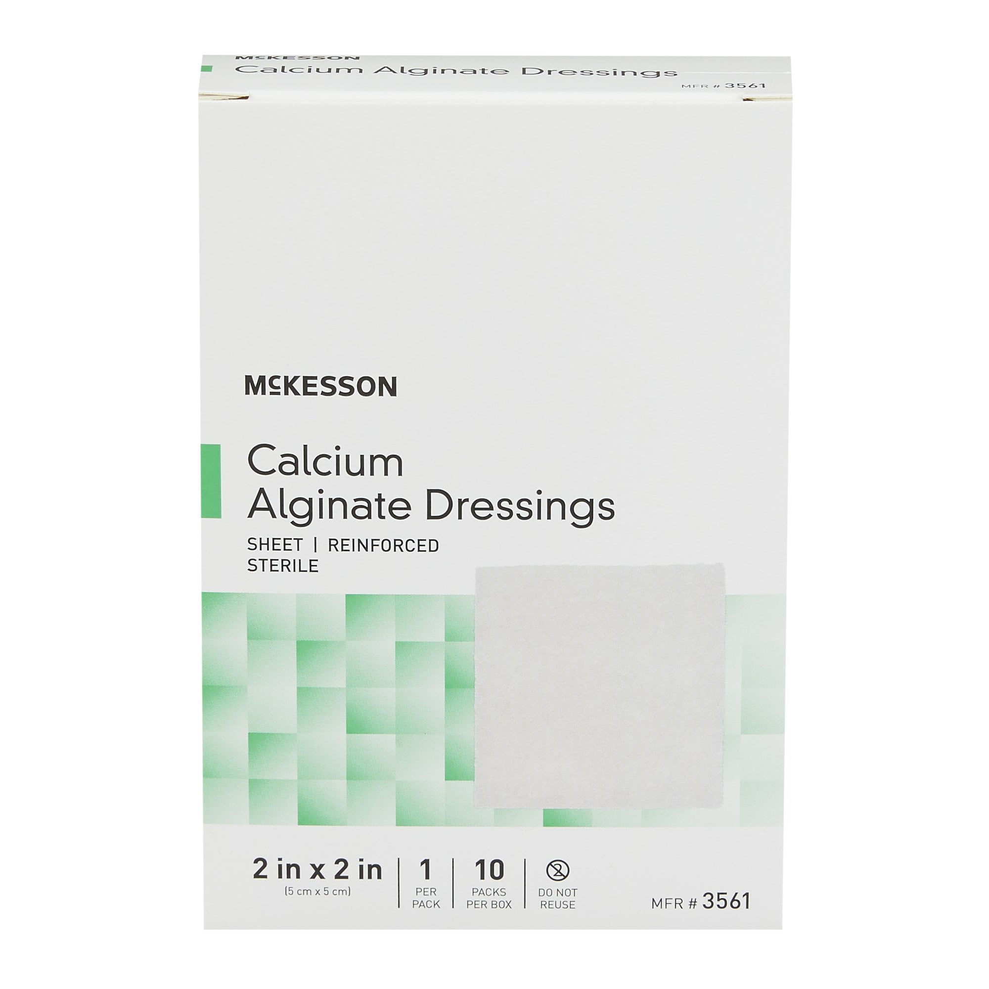 McKesson Calcium Alginate First Aid Gauze Pads, 2 x 2 Inch, Sterile, Box of 10