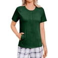 thumbnail image 5 of OIOLOYJM Womens Mastectomy Shirts with Drain Pockets Tear Away Side Snap Post Shoulder Surgery Shirts Chemo Port Dialysis T Shirt Dressy Casual Cozy Blouses Dark Green S, 5 of 7