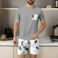 thumbnail image 6 of GERsome Men's Pajamas Sets Short Sleeve Crewneck Tops and Shorts Lounge Sets 2 Piece Summer Sleepwear M-3XL, 6 of 6