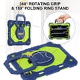 thumbnail image 5 of Hard Tablet Case for iPad Air 11-Inch M2 2024 (A2902/A2903/A2904), Heavy-duty Rugged Case with Kickstand /Pencil Holder, Portable Shockproof Sturdy Cover with Shoulder Strap /Handle, Blue Green, 5 of 8