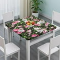 thumbnail image 3 of Water-Resistant Square Tablecloth with Elastic Hem, Floral Print Polyester for Daily Dining Use, 34x34 Inch, 3 of 6