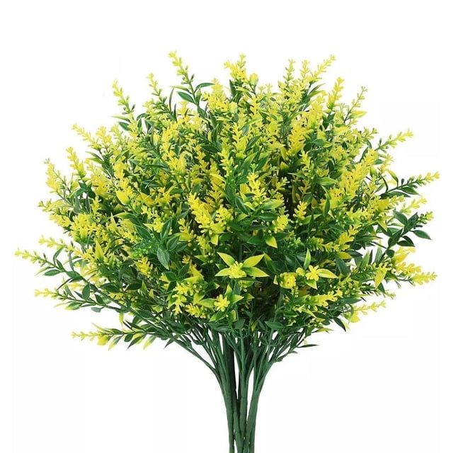 LUVCLS Flores artificiales de plástico, plantas falsas, decoración resistente para el hogar, interior y exterior