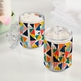 thumbnail image 2 of Yayeee 2 Pack Qtip Holder Bathroom Cotton Swab Canister with Lid Clear Dispenser Set, Red Triangles, 2 of 6