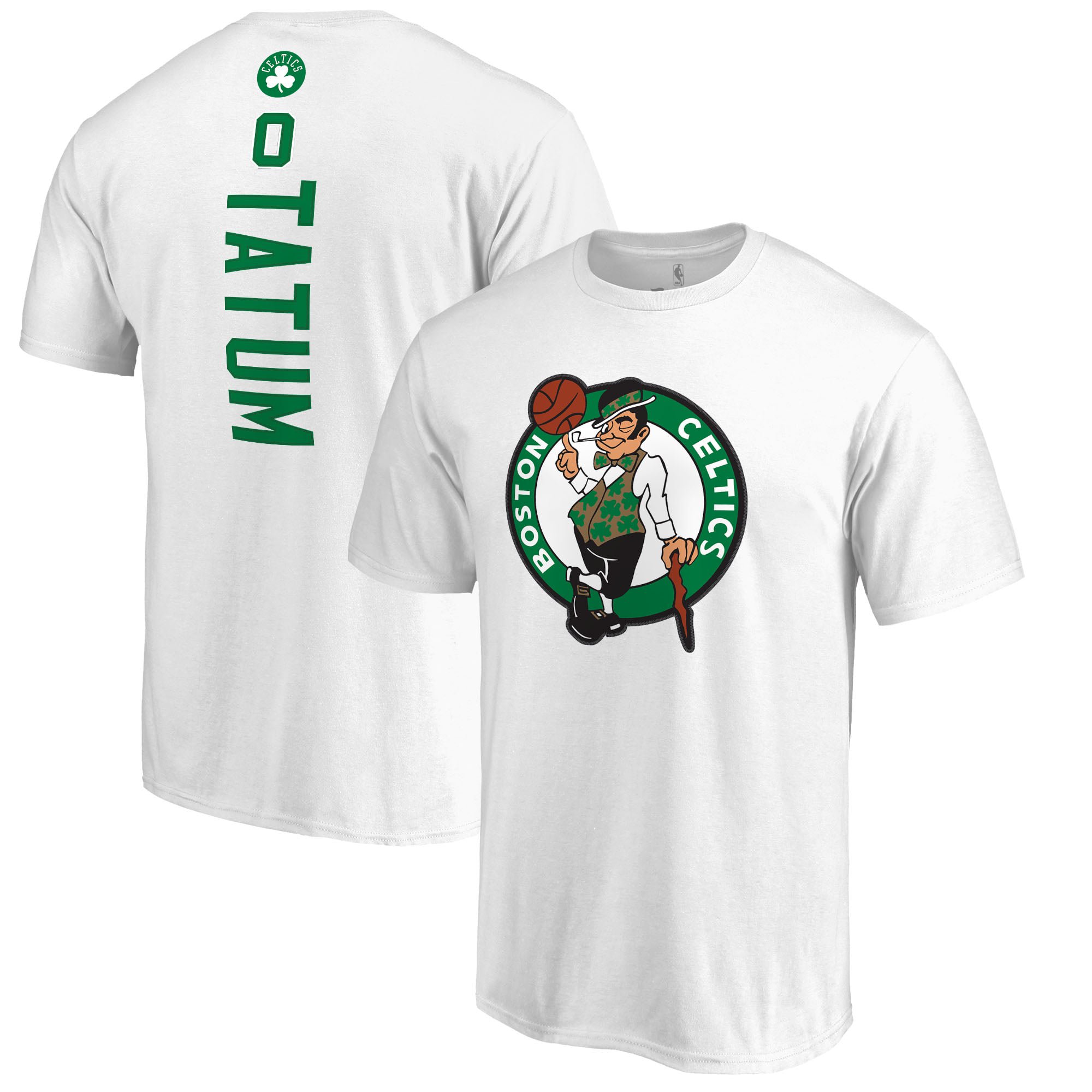 Men's Jayson Tatum White Boston Celtics Backer Name & Number T-Shirt