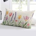 thumbnail image 5 of Summer Colorful Tulip Botanical Vintage Queen Size Pillow Cover, Pillowcase Protectors with Zipper, Breathable Decorative Throw Pillow Case Cover, Pillow Shams for Couch Sofa 20x30Inch, 5 of 7