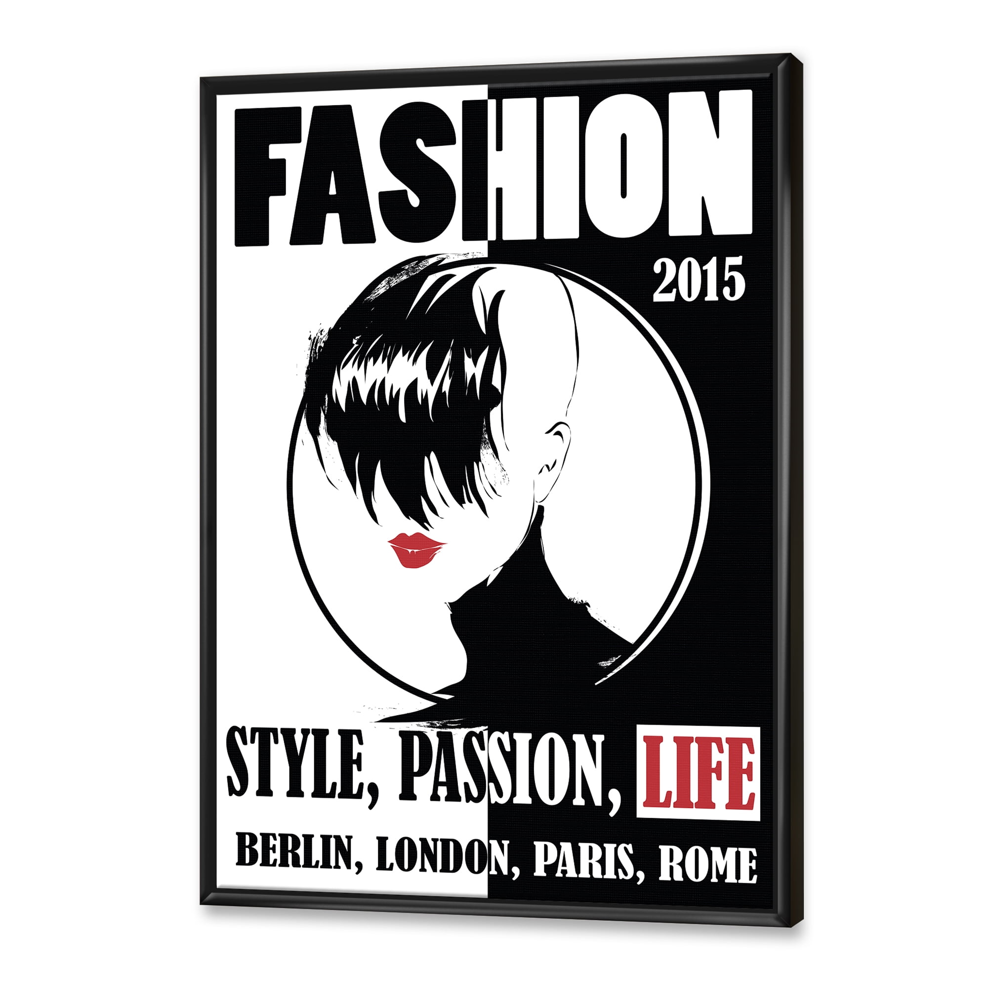 Designart 'Style Passion Life Fashion Woman III' Vintage Framed Canvas Wall Art Print