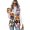 Abstract Geometric Floral Print, variant on Open Front Women's Sleeveless Waistcoat Vest for Summer Work Going Out, Dressy Wrinkle Resistant Vest Jacket, Sea Turtle Floral Pattern