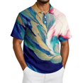 thumbnail image 2 of Tie Dye Polo Shirts for Men Henley Short Sleeve Cotton Linen Tees Causal Vacation Loose T Shirts, S, 2 of 6