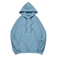 thumbnail image 4 of TQWQT Hoodies for Women Oversized Light Blue Hoodie Long Sleeve Cute Plus Size Hoodie Plain Hooded Sweatshirt Y2k Hoodies with Pockets Light Blue 2XL, 4 of 5