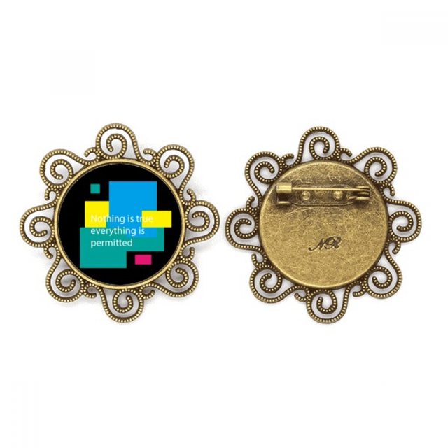 Nada es verdad, todo esta permitido Broche de flores, regalo de joyería para mujeres y niñas Unbranded M