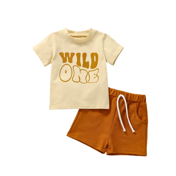 Bagilaanoe 2pcs Toddler Baby Boy Short Pants Set Short Sleeve Letter Print T-Shirt Tops   Shorts 6M 12M 18M 24M 3T Kids Casual Summer Outfits