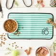 thumbnail image 3 of GREEN STRIPE EMBROIDERED PAW PET MAT SMALL, 3 of 5
