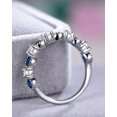 thumbnail image 6 of HeartsAndYou 2ct Round Natural Sapphire & Moissanite Band Half Eternity 14k SOLID White Gold, 6 of 9