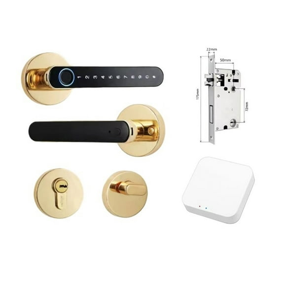 Tuya Biometric Fingerprint Smart Door Lock Password Electronic Digital Lock Keyless Entry Door Knobs Lock For Bedroom Home ,More Secure