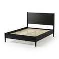 thumbnail image 2 of Camaflexi Mid Century Platform Bed with Solid Wood Bed Frame and Headboard, Queen, Black, 2 of 8