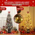 thumbnail image 3 of 4.5ft Pre-Lit Snow Flocked Christmas Tree with 200 LED Lights, Artificial Potted Xmas Tree with 8 Lighting Modes, Faux Berries,Snowman Base, for Holiday Decor,2 Pack, 3 of 7
