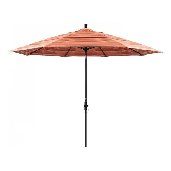 11' Fiberglass Market Umbrella Collar Tilt DV Matt Black/Sunbrella/Dolce Mango