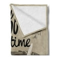 thumbnail image 2 of Coffee Soft Flannel Fleece Throw Blanket, It's Coffee Time Text with Rome Landmark Collesium, Cozy Plush for Indoor and Outdoor Use, 70" x 90", Tan Grey Yellow, by Ambesonne, 2 of 5