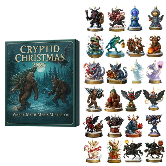 Creature Countdown Calendar Surprise Advent with 24 Unique Miniature Animal Figurines, for Kids Holiday Celebration, Wildlife Themed 1pc Set
