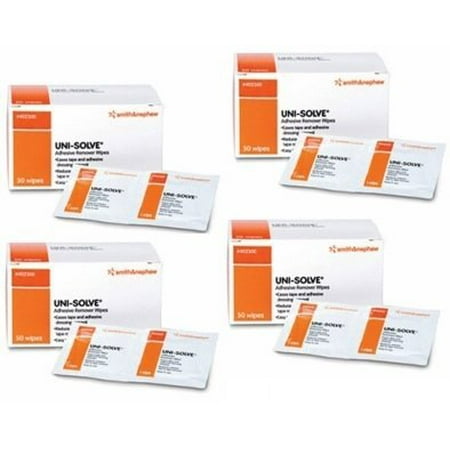 UniSolve Adhesive Remover Wipes Box of 50 - 4 Pack - Walmart.com