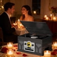 thumbnail image 5 of RetroAudio 10-in-1 Turntable with 3-Speed Record Player, Bluetooth, CD, Cassette Tape, AM/FM Radio, USB, Built-in Speakers,Black, 5 of 11