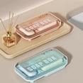 thumbnail image 6 of Double Compartment Soap Organizers Tray Box Builts In Drain Holes And Cover For Bath Essential Storage In Homes Travel, 6 of 8