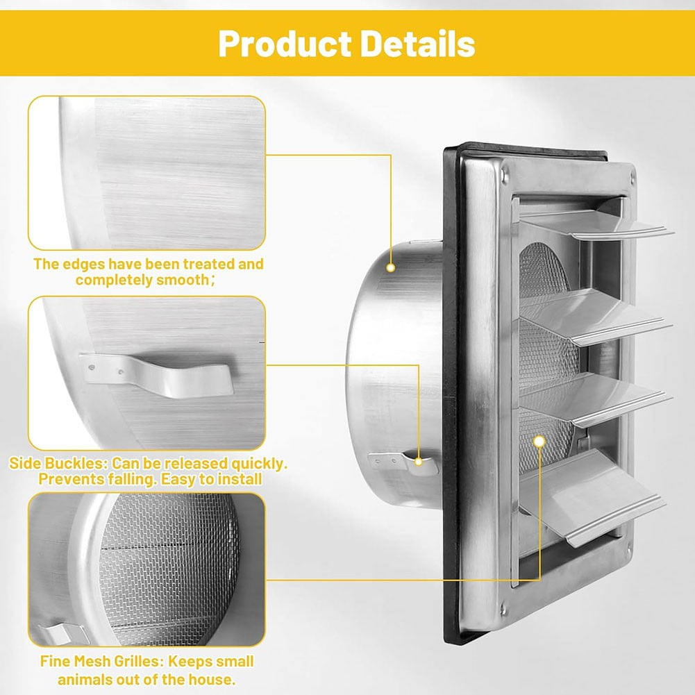 Rainproof 304 Stainless Steel Ventilation Grille For Indoor And Outdoor Use