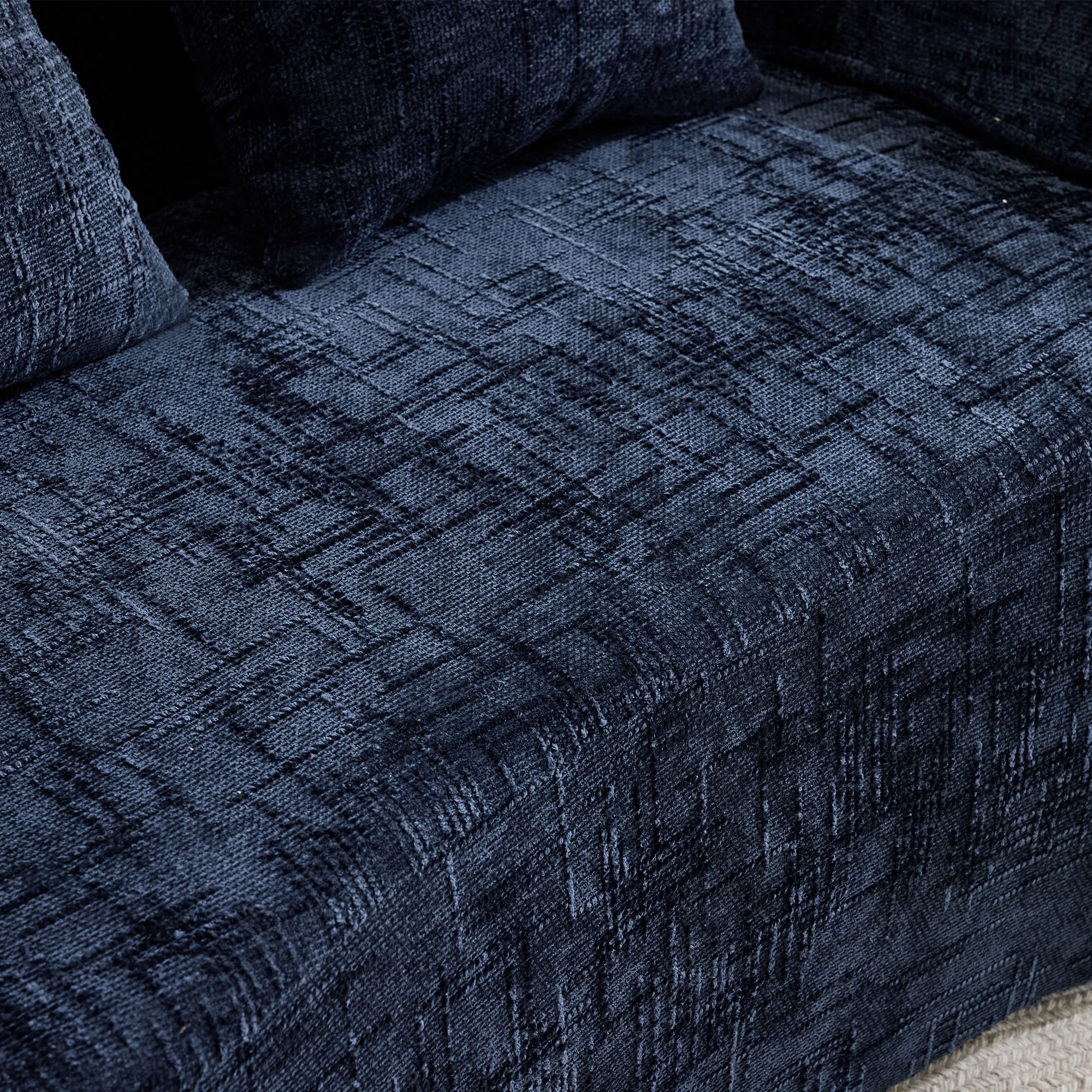 MAYEERTY Curved Compressed Loveseat Sofa, Chenille 2-Seat Upholstered Couch with 2 Pillows, No-Assembly for Small Apartment Living Room Bedroom
