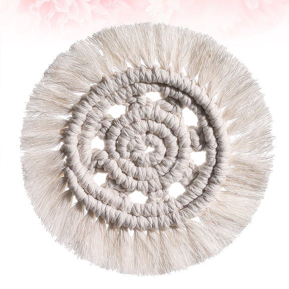 FOMIYES White Cotton Rope Dish Pad Heat Insulation Table Placemat for Living Room and Cafe Use