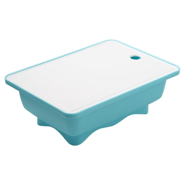 Tabla de Cortar con Colador, Estación de Preparación de Cocina Multifuncional 2 En 1 con Drenaje, Lavabo de Plástico Apto para Uso Alimentario para Verduras y Platos.