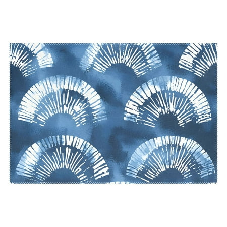 

Ryvnso 1 Piece Placemats Tie-dye Scales Dining Mats Heat-Resistant Non-Slip Washable Table Mat
