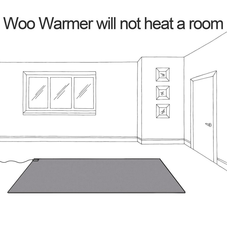 Hot Carpet Woo Warmer Under Rug Radiant Floor Heater Electric Mat Electric Carpet Electric Heated Area Rug (500 Watt 70 x 70 inches)