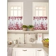 thumbnail image 5 of Pink Red Eucalyptus Leaves 2 Panel Kitchen Curtains for Small Windows, Watercolor Spring Summer Botanical Bathroom Tier Curtain, Short Window Treatment for Bedroom/Living Room 55"x36", 5 of 6
