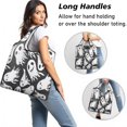 thumbnail image 2 of 5 Pack Foldable Shopping Bag,Black Halloween White Ghosts Reusable Grocery Bags with Pockets,Large Reusable Tote Bags with Handles Waterproof & Lightweight, 2 of 6