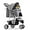 Gray, variant on ZOPan 3-Wheel Pet Stroller, Foldable Travel Jogger for Small & Medium Dogs & Cats (Up to 33lbs), Lightweight Carrier with Breathable Mesh Cover, Cup Holder & Storage Basket, Black