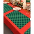 thumbnail image 4 of Christmas Green Placemats Set of 2 Plaid Heat Insulation Washable Place Mats, Rustic Non-Slip Table Mats for Dining Table Party Kitchen Decor,13x19 Inch, 4 of 4
