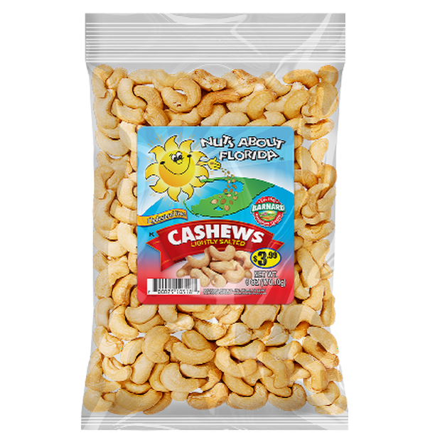 Nuts About Florida Barnard Lightly Salted Cashews, 6 Oz.