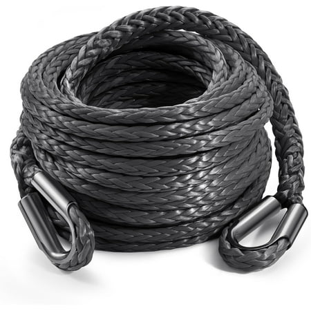 Winch Rope Extension, 1/4'' x 50ft Synthetic Winch Extension Rope, 10,000 Lbs Winch Extension Line for Off Road Vehicle ATV UTV(Gray)