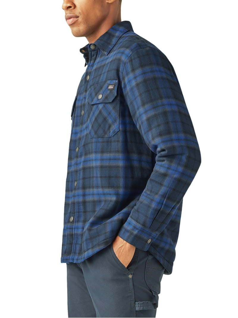 Genuine Dickies men's Fleece Lined Flannel Shirt Jacket - Walmart.com