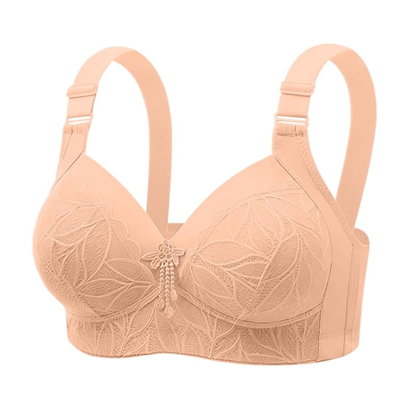 Gytharion Women's Plus Size Wireless Bras Push Up Lifting Anti-sagging Beauty Back Underwear Bras Wide Adjustable Straps Side Support Everyday Bras for Middle-aged Moms