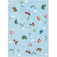 thumbnail image 2 of Well Woven Kids Rugs Traffic Modern Light Blue Printed Distressed Machine Washable 6' x 9' Area Rug, 2 of 7