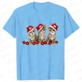 thumbnail image 1 of Camiseta Kawaii de gato de Navidad para mujer, camiseta de manga corta Harajuku, Camisetas de moda Y2k, ropa Ulzzang para mujer, 1 of 5