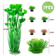 Finaqua 7-Pack Realistic Artificial Aquarium Plants, Plastic Grass Decor for Freshwater & Saltwater, Fit All Tank Sizes