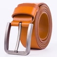 thumbnail image 1 of Cinturón de hombre Cinturón de cuero Cinturón casual con hebilla de piel de vaca Cinturón de hombre, 1 of 6