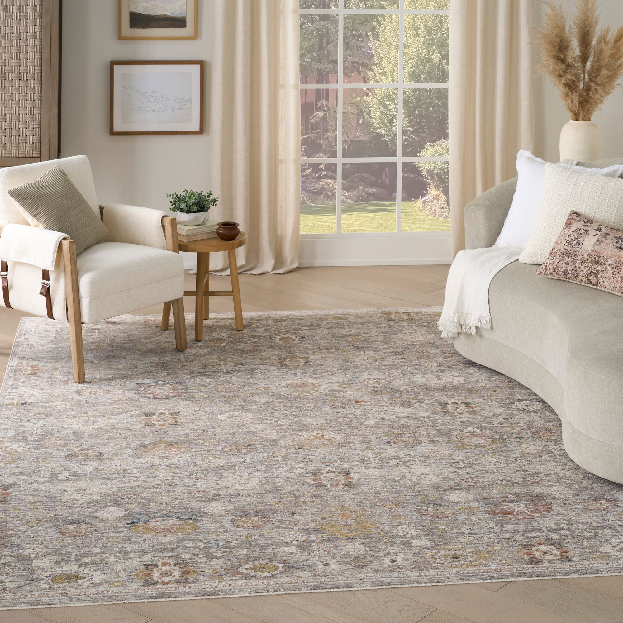 Nourison Heirloom Blend 5'3" x 7'10" Grey Vintage Indoor Rug