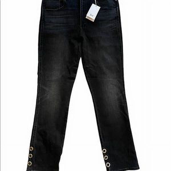 3x1 Women's INK BLACK Bijou Hi Rise Straight Slim Grommet Ankle Jeans, 31