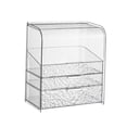 thumbnail image 3 of Organizador de maquillaje elegante, caja de almacenamiento de maquillaje transparente de 3 capas para organizar el escritorio con tapa, 3 of 9